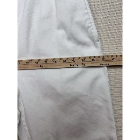 Talbots Women’s White Pants Loose Fit Elastic Waist 100% Cotton Sz 6 - Picture 14 of 16